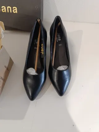 Zapatos Jana Negros Tacón Bloque