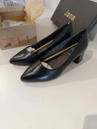 Zapatos Jana Negros Tacón Bloque