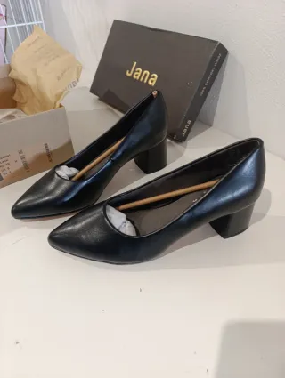 Zapatos Jana Negros Tacón Bloque