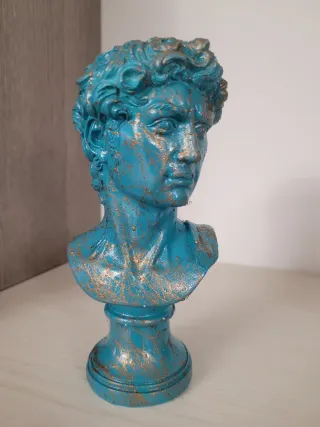 Statua David Pop Art Blu E Oro