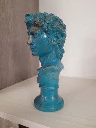 Statua David Pop Art Blu E Oro