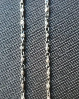 Collar plata esmaltado flores y cuadrados