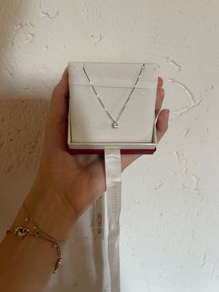 Collana punto luce con pietra zircone punzonato -