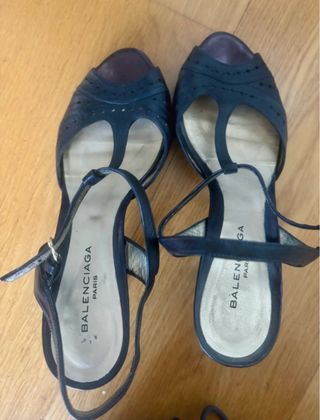 Sandalias Balenciaga T-Strap Azul Marino