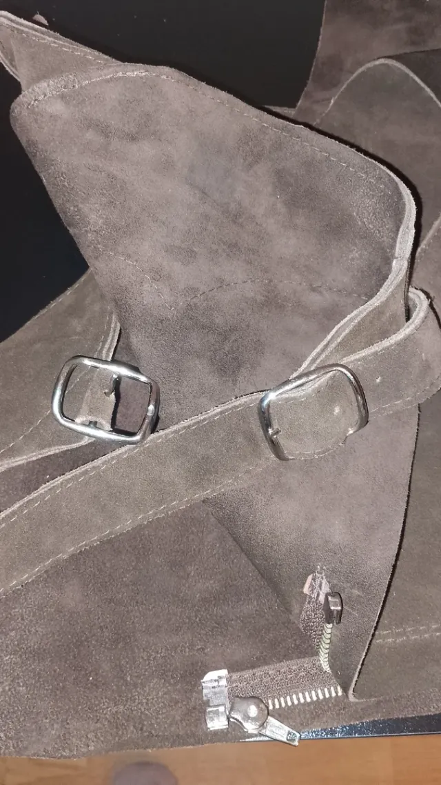 Pantalones Cuero Vaquero Chap Western Marrón