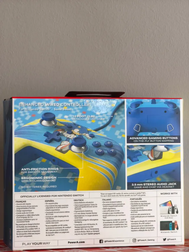 Nintendo Switch comando c/ fio Sonic The Hedgehog