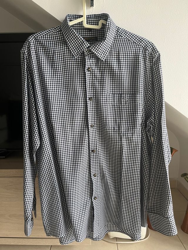 Camisa cuadros blanco y negro DISCUTIDO