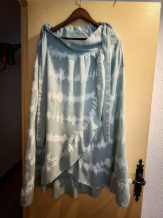 Falda larga verde y blanca