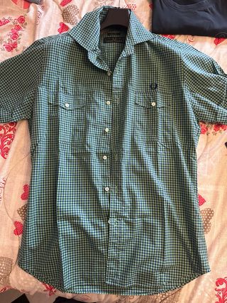 Camicia Fred Perry quadri verde taglia M