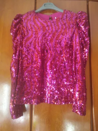 Casaca Sfera fiesta lentejuelas rosa/rojo Talla M