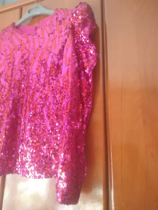 Casaca Sfera fiesta lentejuelas rosa/rojo Talla M