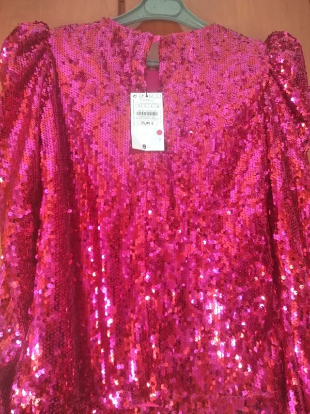 Casaca Sfera fiesta lentejuelas rosa/rojo Talla M