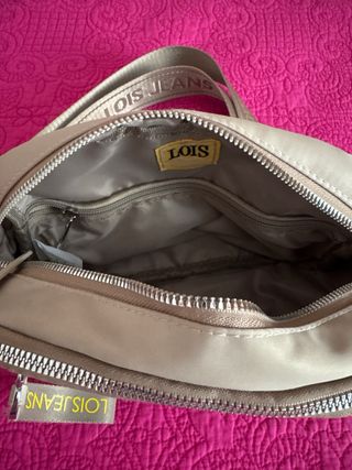 Bolso Lois Jeans Beige y Dorado