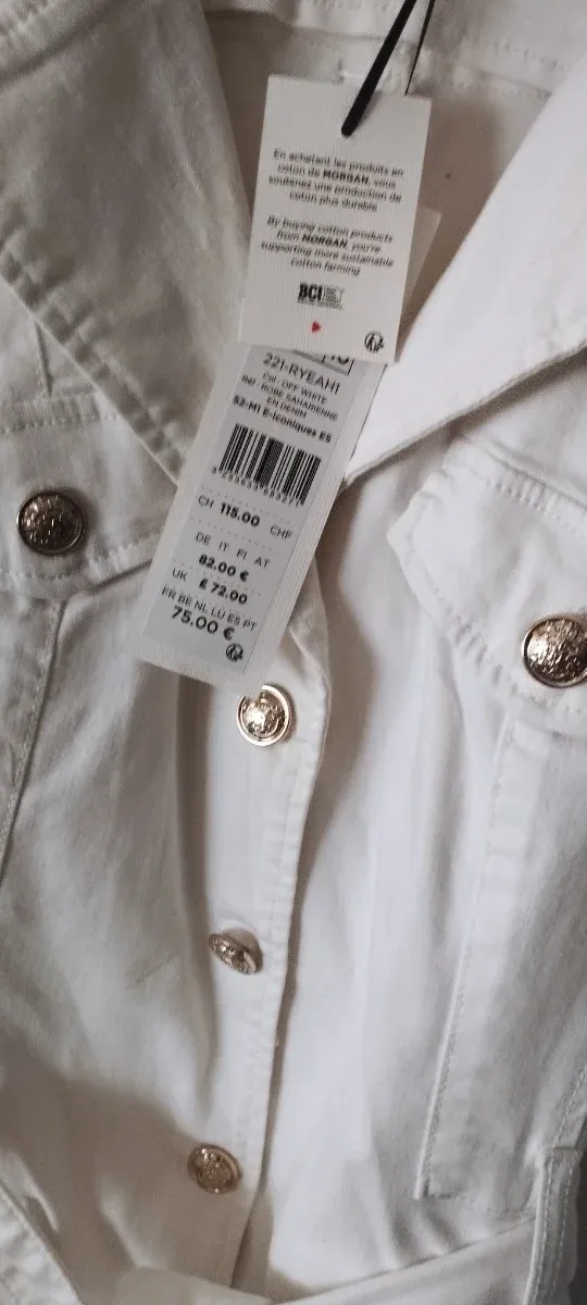 Vestido Denim Blanco Morgan T42