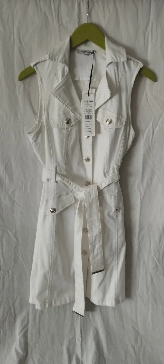 Vestido Denim Blanco Morgan T42