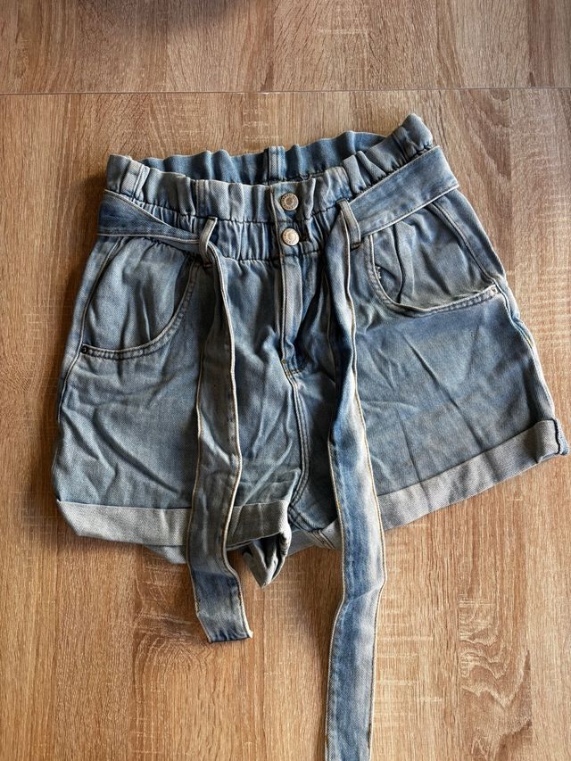 Shorts tiro alto Easy Wear azul claro T.36