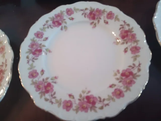 Bandeja y platos postre Bavaria porcelana rosas