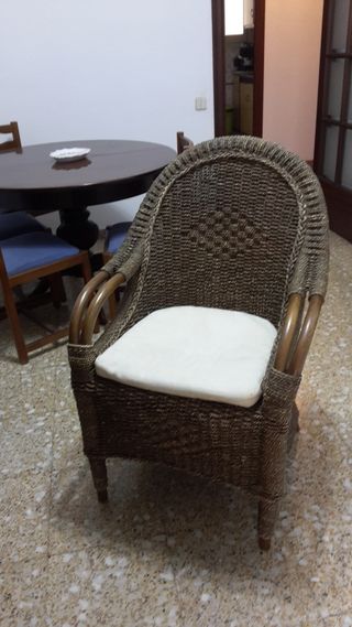 2 Sillones Mimbre Terraza/Jardín