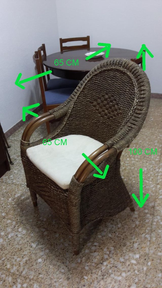 2 Sillones Mimbre Terraza/Jardín