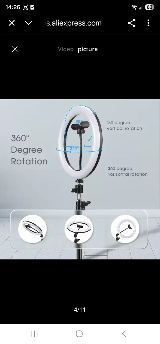 Aro de luz y micrófono para IPhone