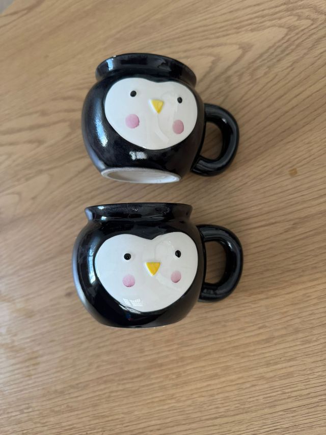 Pack 2 tazas pingüino navideña