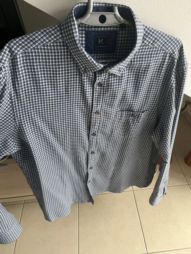 Camisa de cuadros K azul y verde