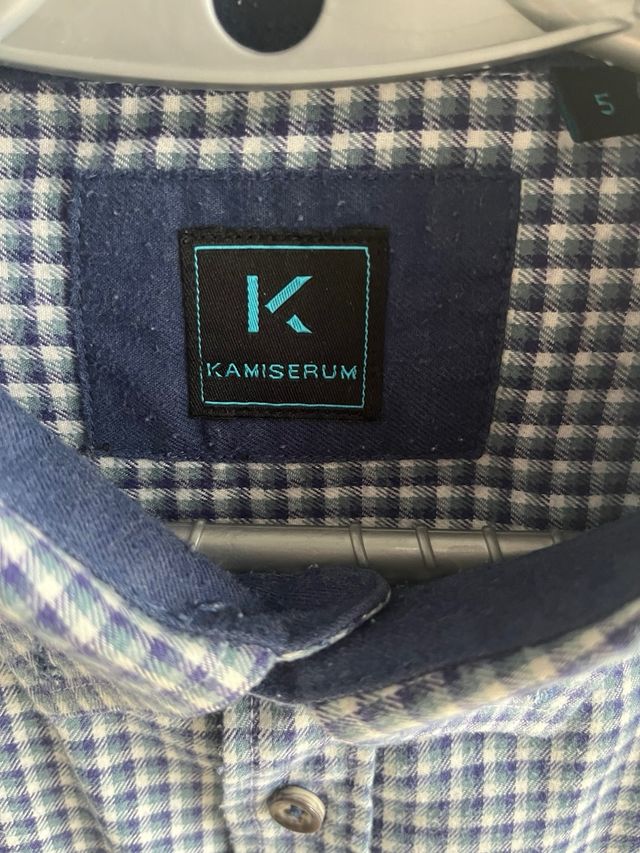 Camisa de cuadros K azul y verde