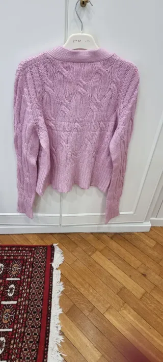 Cardigan in lana rosa