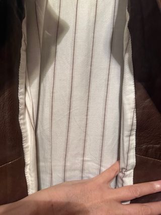 Cazadora cuero Massimo Dutti marrón