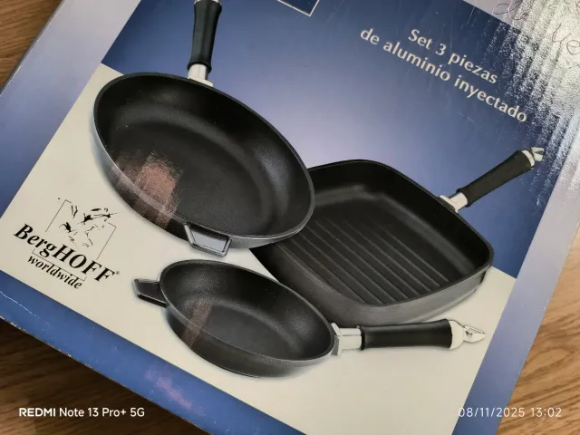 Set 3 sartenes BergHOFF aluminio inyectado.