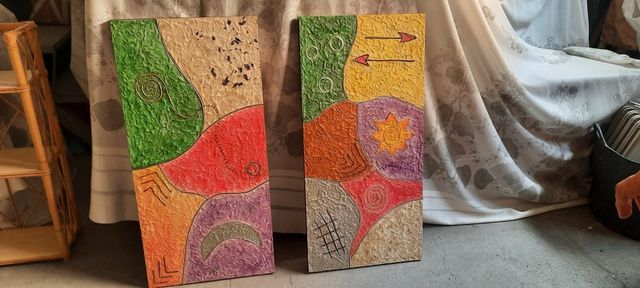 2 Cuadros Abstractos Decorativos