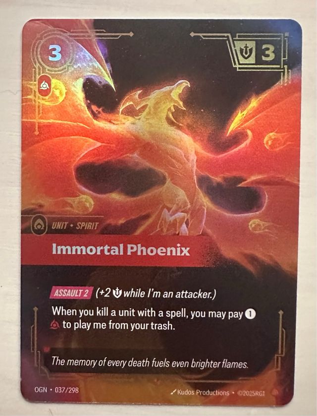 Riftbound Carta Immortal Phoenix OGN 037/298