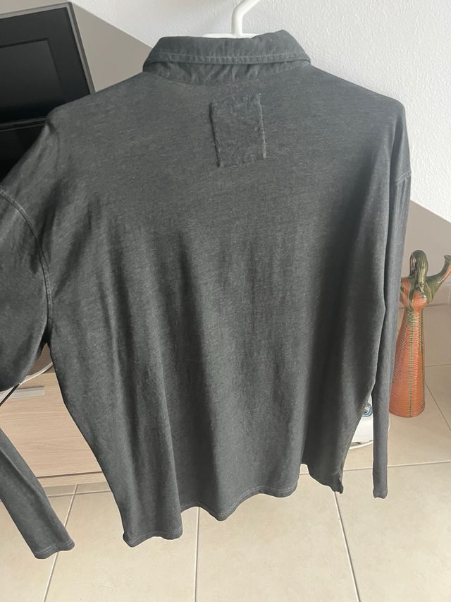 Camisa Unnati Manga Larga Verde Oliva Talla XL