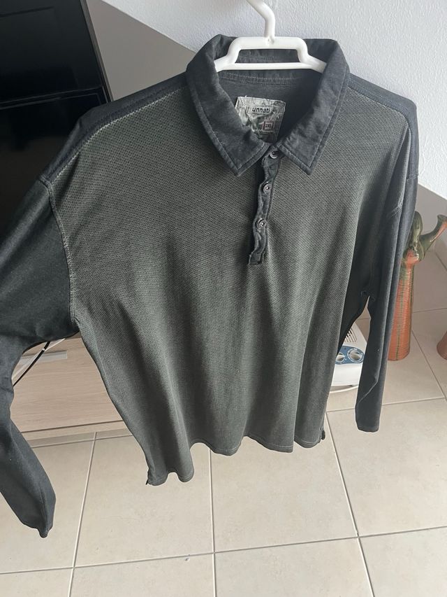 Camisa Unnati Manga Larga Verde Oliva Talla XL
