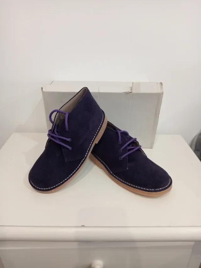 Botas de piel serraje moradas talla 33