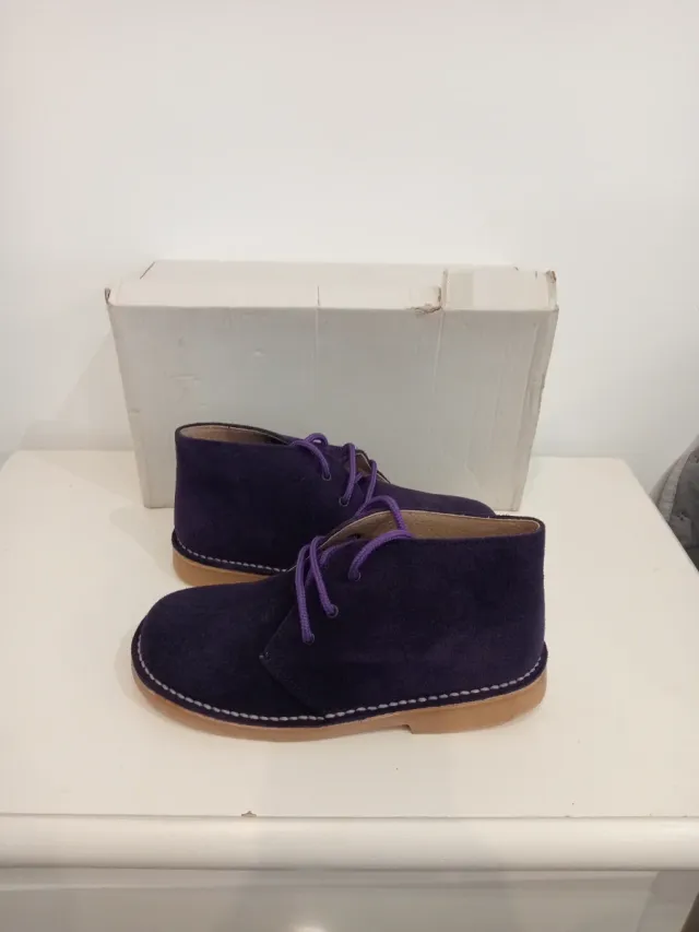 Botas de piel serraje moradas talla 33