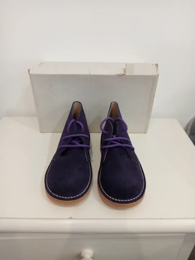 Botas de piel serraje moradas talla 33
