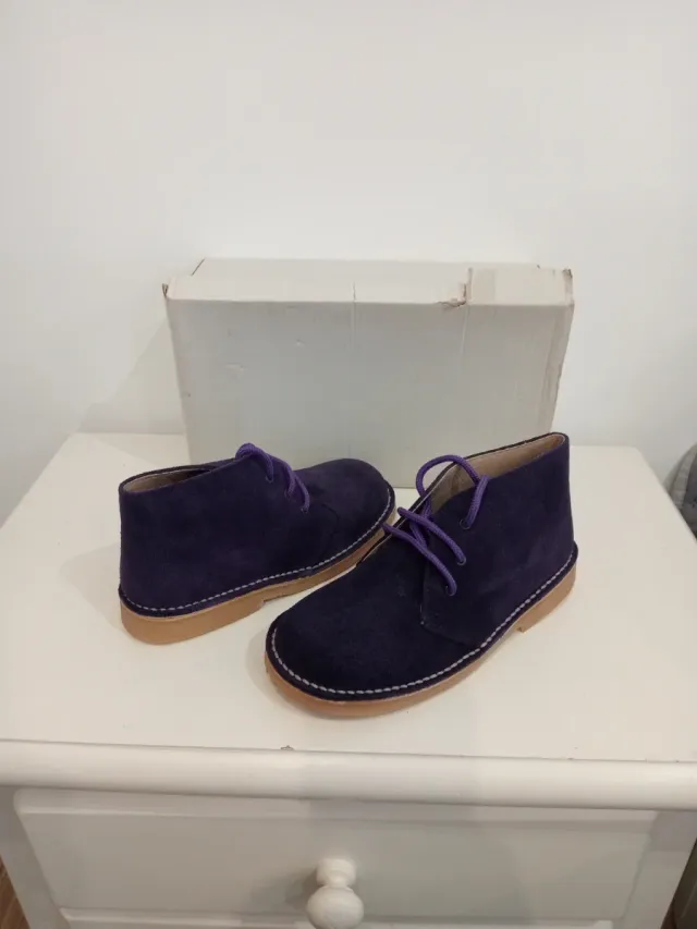 Botas de piel serraje moradas talla 33