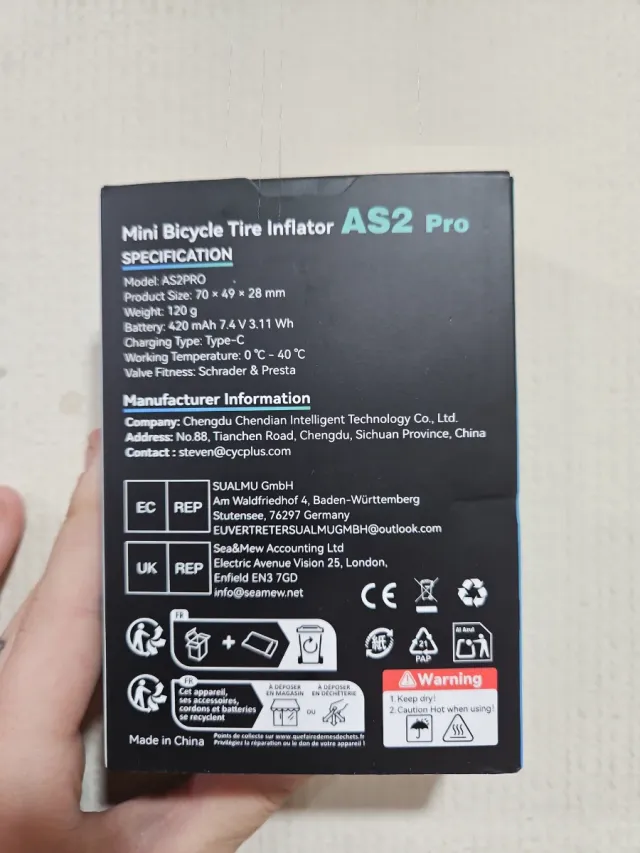 Inflador Bicicleta Mini CYCPLUS AS2 Pro