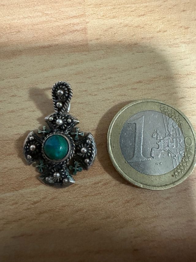 Ciondolo Croce Gerusalemme con Pietra Eilat