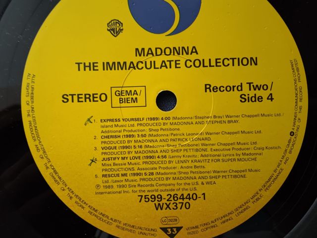 Vinilo Madonna The Immaculate Collection