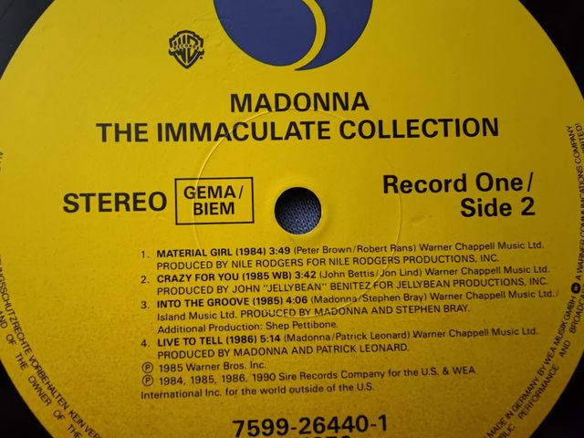 Vinilo Madonna The Immaculate Collection