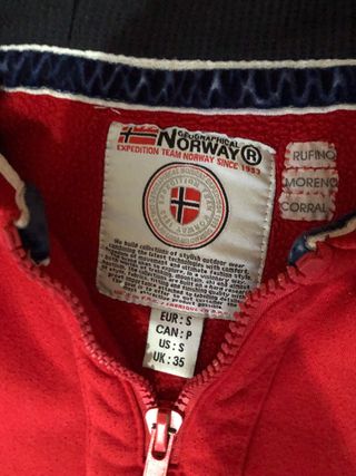 Jersey Geographical Norway Rojo