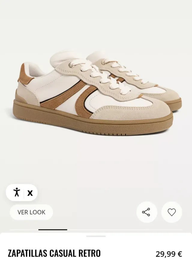 Zapatillas Stradivarius Blancas y Marrones.