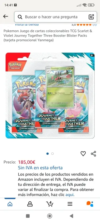 Pack Pokemon Juntos de Aventuras + Carta Yanmega
