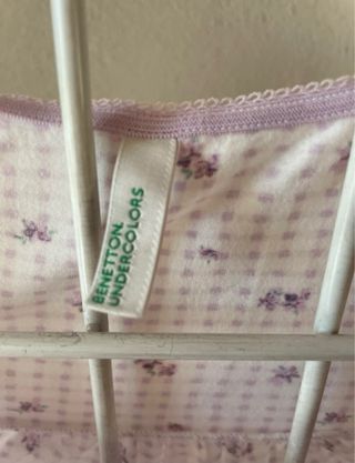 Canotta Benetton a quadretti viola