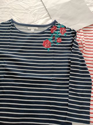 2 Sudaderas Venca Rayas Rojas azul marino algodon