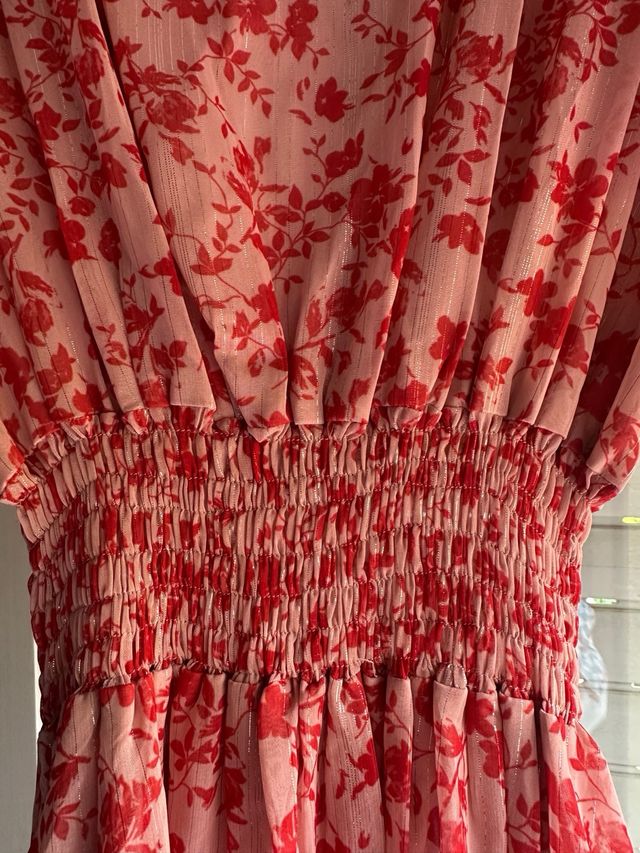 Vestido rosa estampado flores 1 uso