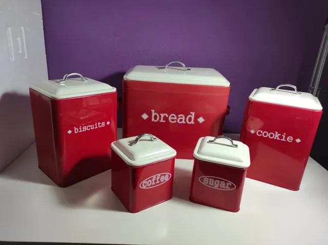 Latas metálicas cocina estilo vintage