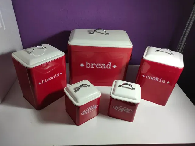 Latas metálicas cocina estilo vintage